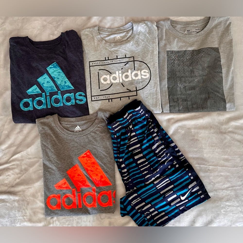 Under Armour Adidas Nike SS T-Shirts Shorts Youth Boys Large